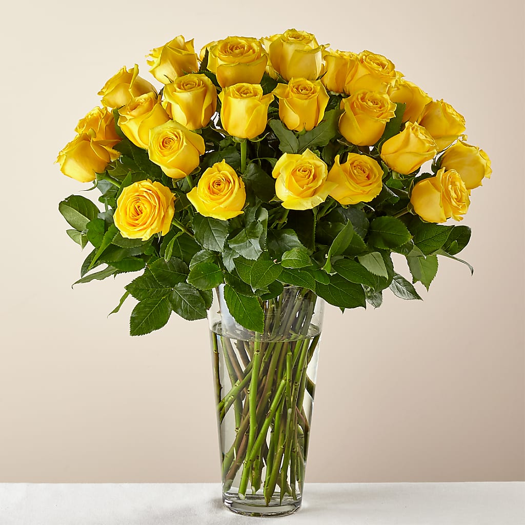 Long Stem Yellow Rose Bouquet